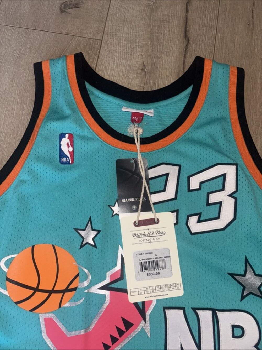 Michael Jordan 1996 Hardwood Classics Mitchell & Ness Jersey Teal Size XL NWT - Picture 4 of 7